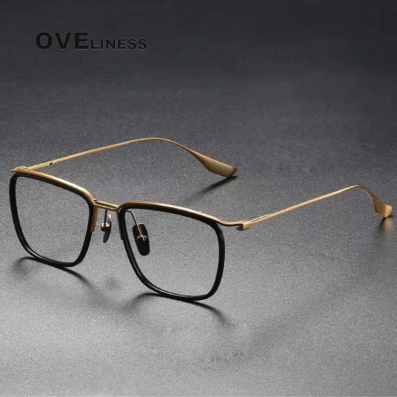 Oveliness Unisex Full Rim Square Titanium Acetate Eyeglasses 42106 Full Rim Oveliness   