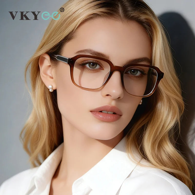 Vicky Women's Full Rim Classic Square Blue Light Prescription Eyeglasses LS090