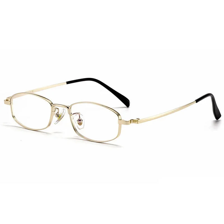 Aror Women's Full Rim Small Oval Square Titanium Eyeglasses 492449 Full Rim Aror Gold