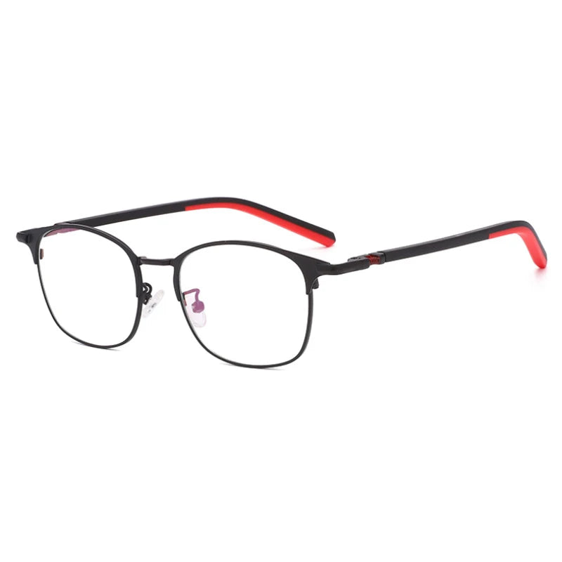 Handoer Unisex Full Rim Square Stainless Steel Alloy Eyeglasses 12218 Full Rim Handoer RED  