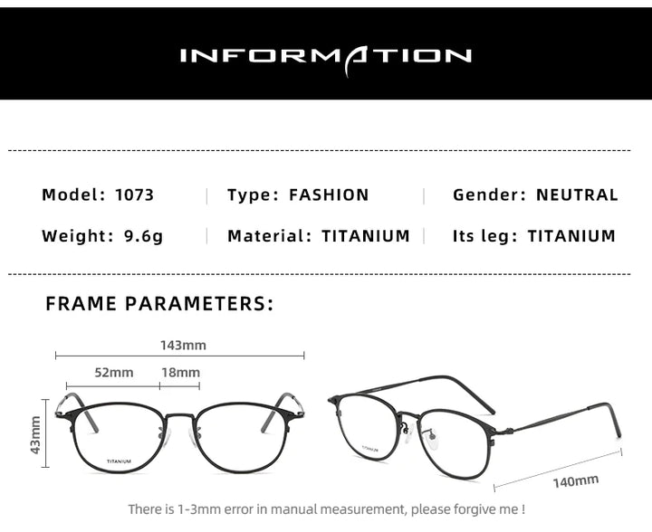 Reven Jate Unisex Full Rim Round Titanium Eyeglasses J1073 Full Rim Reven Jate   