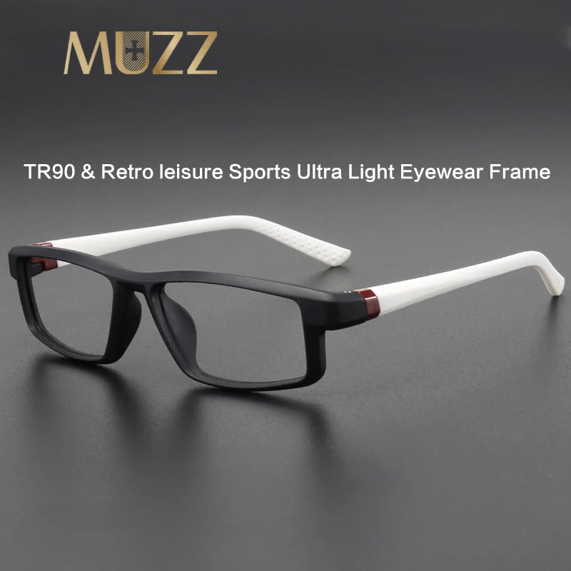 Muzz 8233 men's square bendable TR-90 prescription eyeglasses