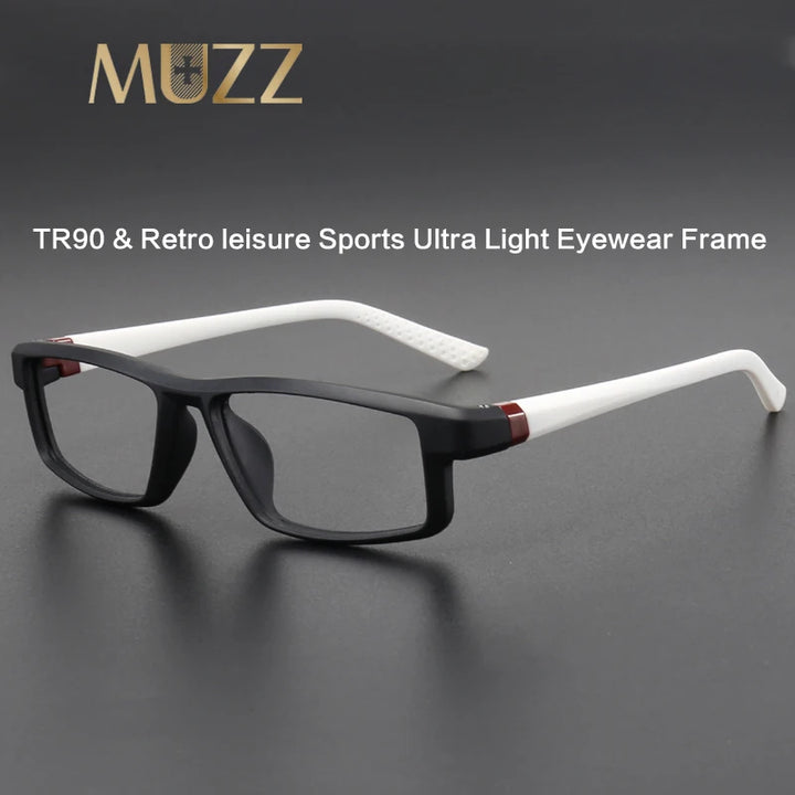 Muzz 8233 men's square bendable TR-90 prescription eyeglasses