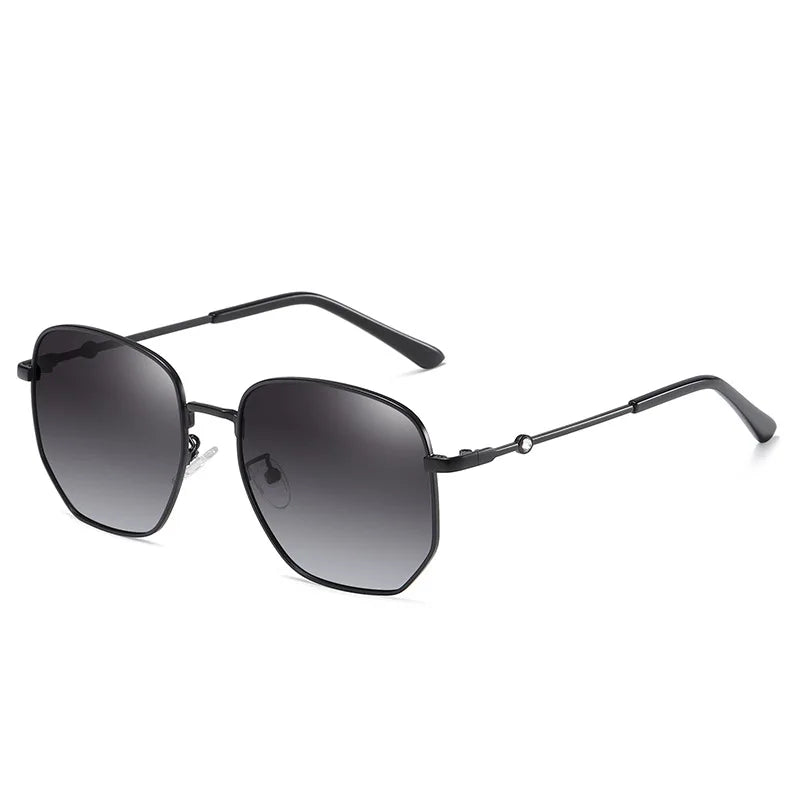 Yimaruili Women's Full Rim Polygon Oval Alloy Tac Sunglasses 91871