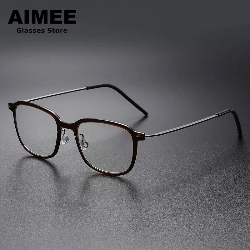 Aimee Women's Full Rim Square Titanium Acetate Eyeglasses 26510
