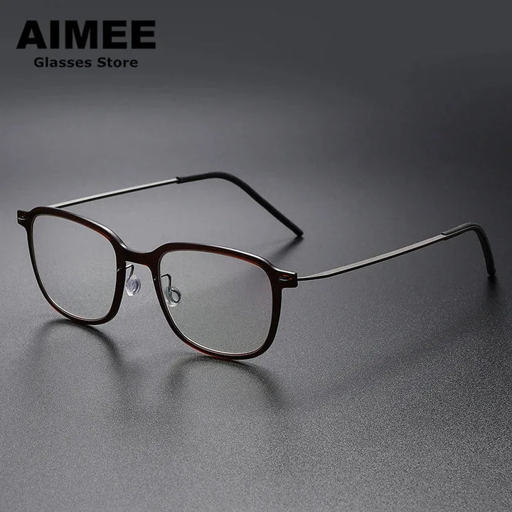 Aimee Women's Full Rim Square Titanium Acetate Eyeglasses 26510