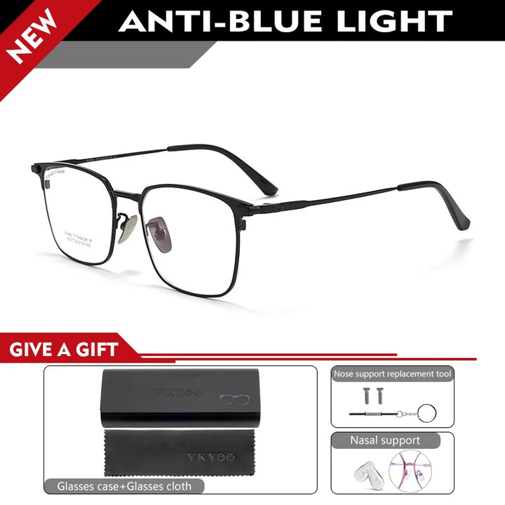 Vicky Unisex Full Rim Square Titanium Reading Glasses 80072