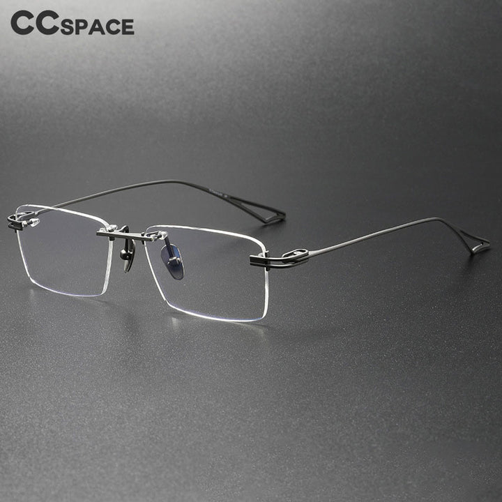 CCSpace Unisex Rimless Square Titanium Eyeglasses 56511 Rimless CCspace   