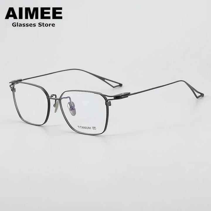 Aimee Unisex Full Rim Square Titanium Eyeglasses 5417 Full Rim Aimee Black  