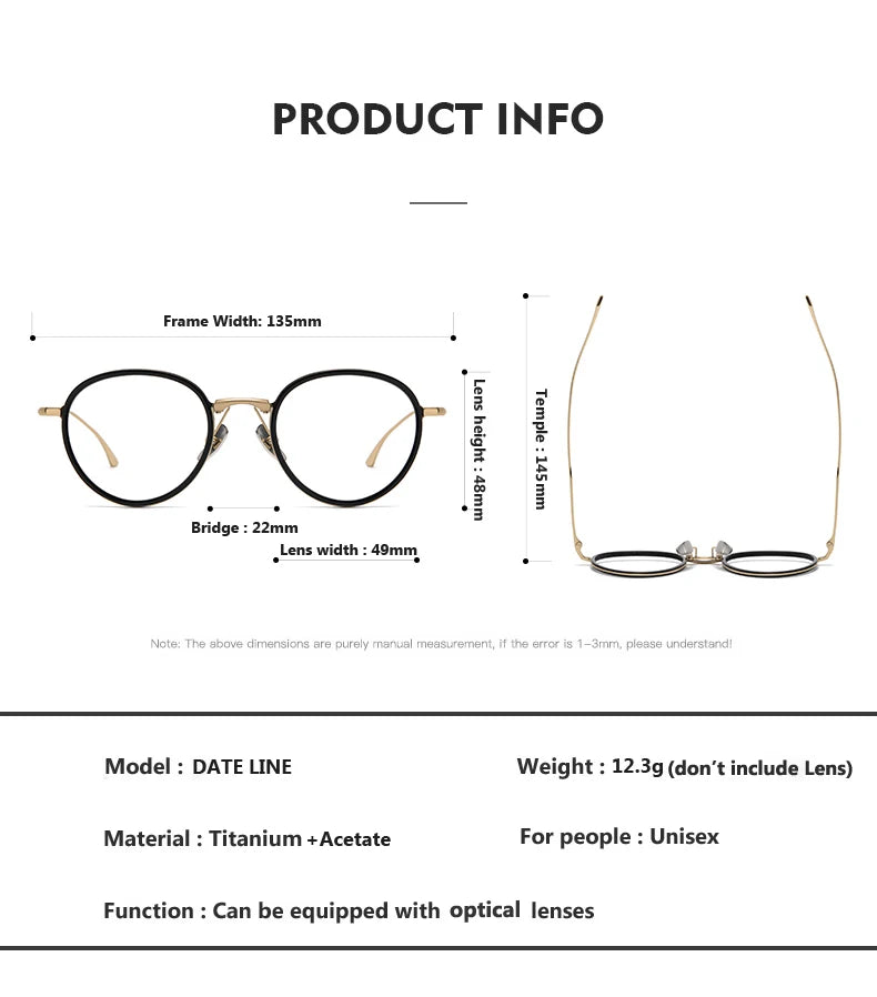 Bobbie Women's Full Rim Oval Round Acetate Titanium Eyeglasses 224849