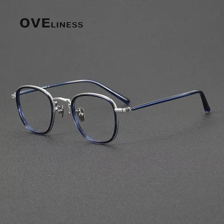 Oveliness Women's Full Rim Square Acetate Titanium Eyeglasses 214043