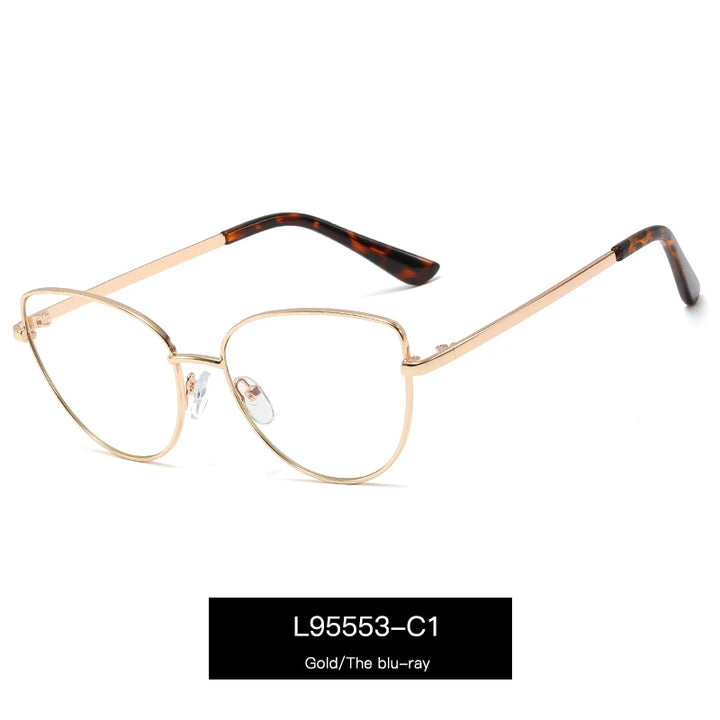 Handoer Women's Full Rim Oval Cat Eye Alloy Eyeglasses 695553