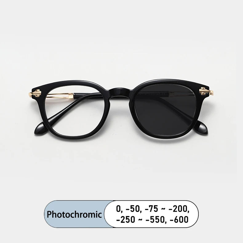 Kocolior Unisex Full Rim Square Alloy Acetate Photochromic  Reading Glasses 86058