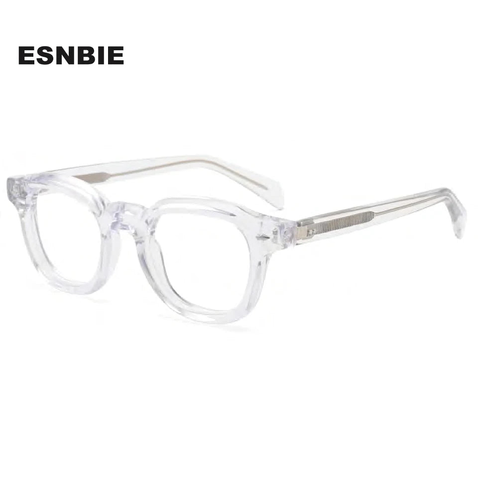 Esnbie Unisex Full Rim Round Acetate Eyeglasses SA216