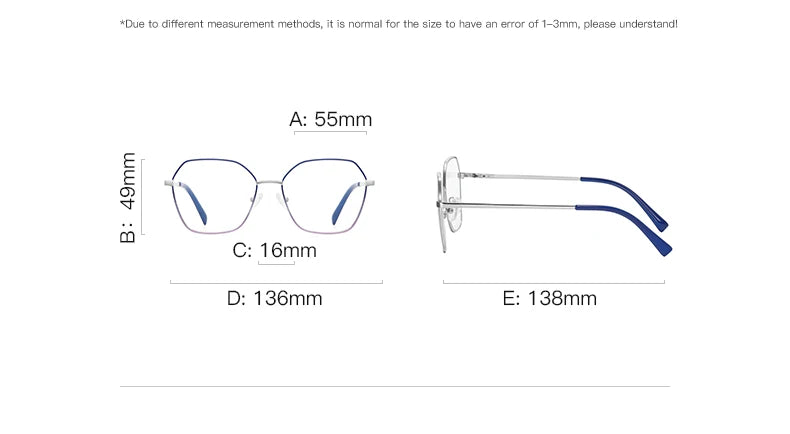 Vicky Women's Full Rim Stainless Steel Polygon Reading Glasses 3090 Reading Glasses Vicky   