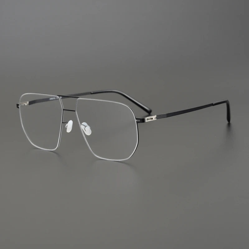 Black Mask Women's Full Rim Square Double Bridge Steel Eyeglasses 195136