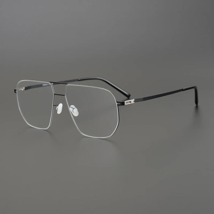 Black Mask Women's Full Rim Square Double Bridge Steel Eyeglasses 195136