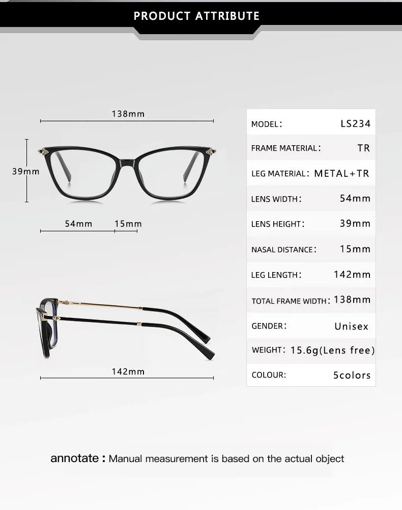 Vicky Women's Full Rim Square Cat Eye Tr 90 Alloy Reading Glasses 77234