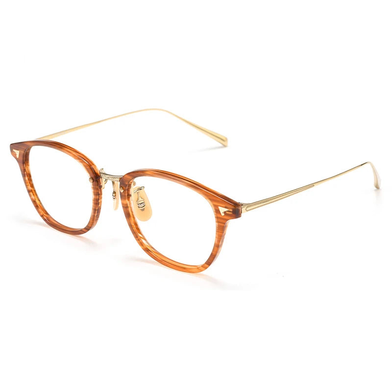 Black Mask Unisex Full Rim Square Titanium Acetate Eyeglasses 366548