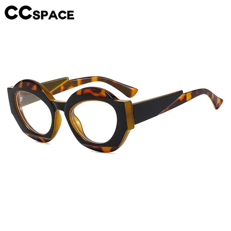 CCSpace Unisex Full Rim Oval Resin Eyeglasses 56864 Full Rim CCspace   