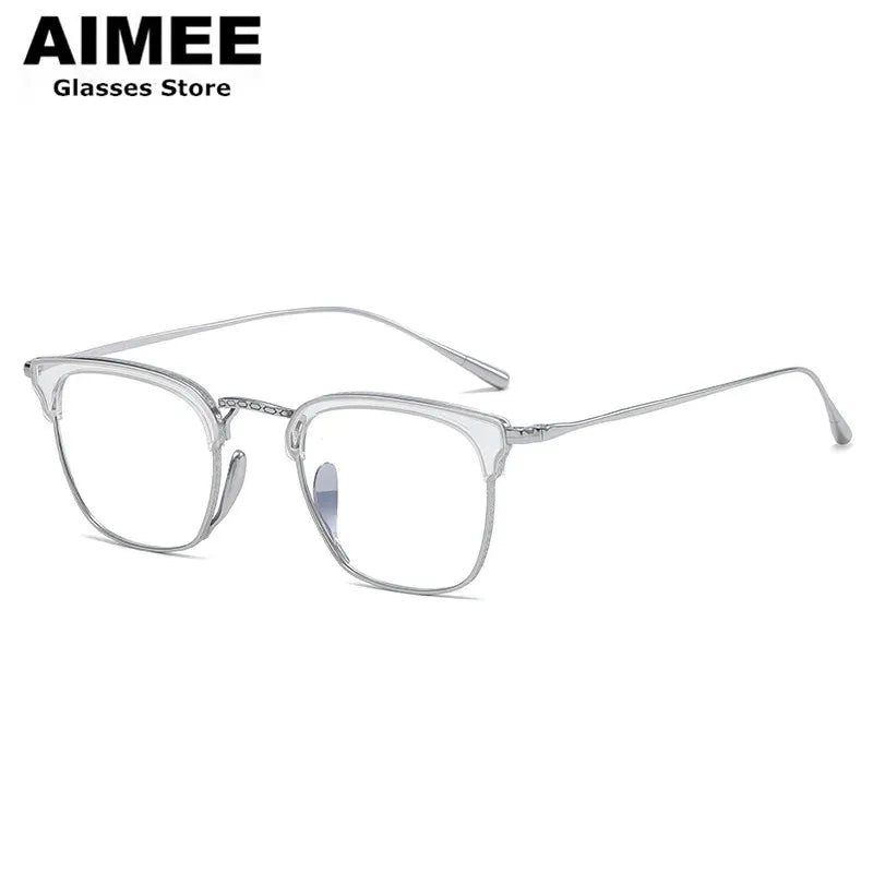 Aimee Women's Full Rim Square Titanium Acetate Eyeglasses 1121112 Full Rim Aimee   