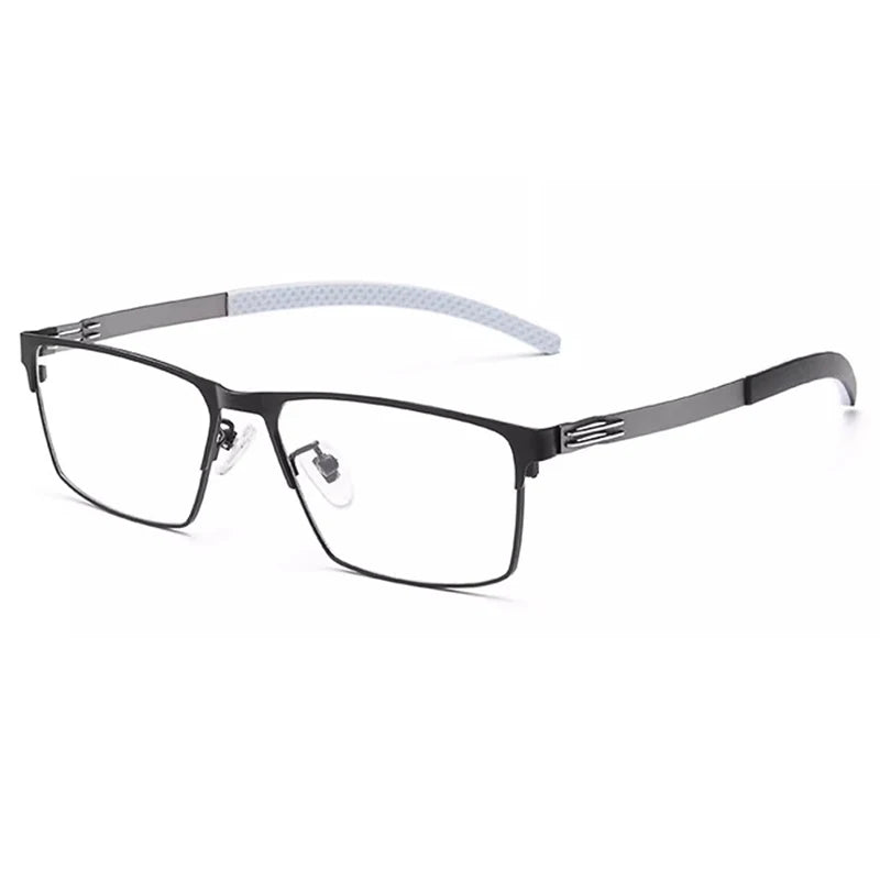 KatKani Men's Full Rim Square Screwless Alloy Sport Eyeglasses 8369 Full Rim KatKani Eyeglasses Black  