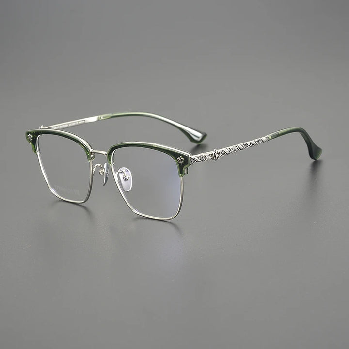 Nobler Unisex Full Rim Big Square Alloy Acetate Eyeglasses 8260 Full Rim Nobler C7  