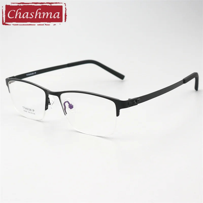 Chashma Men's Semi Rim Square Screwless Titanium Eyeglasses 772345.