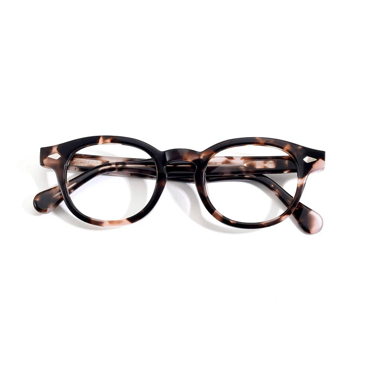 Black Mask Unisex Full Rim Oval Square Acetate Eyeglasses 492063 Full Rim Black Mask Tortoise