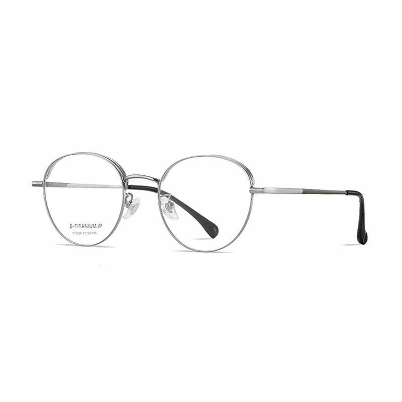 Ralferty Women's Full Rim Oval Titanium Eyeglasses R6226 Full Rim Ralferty C1 Silver CHINA 