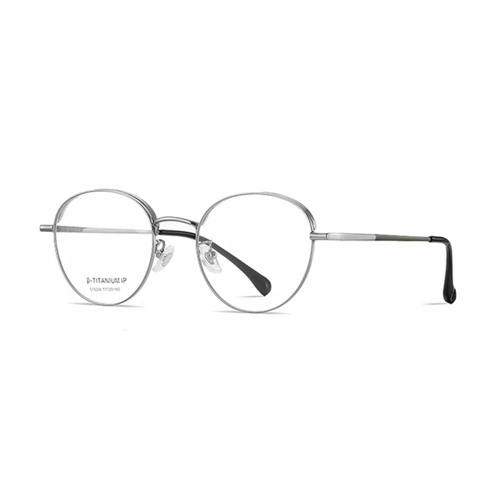 Ralferty Women's Full Rim Oval Titanium Eyeglasses R6226 Full Rim Ralferty C1 Silver CHINA 