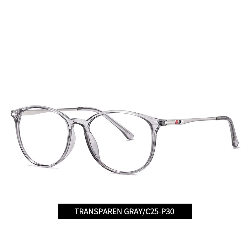 Brightzone Women's Full Rim Oval Round Tr 90 Alloy Eyeglasses 74754 Full Rim Brightzone Clear gray C25 P30