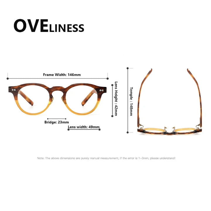 Oveliness Unisex Full Rim Oval Round Acetate Eyeglasses 322160