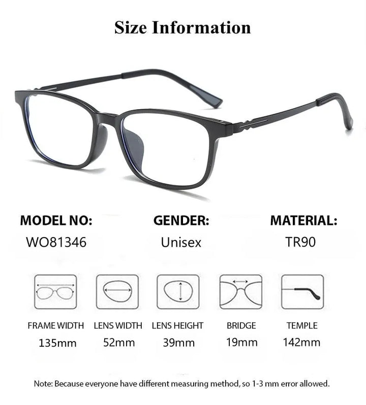 Summer Flower Women's Full Rim Square Tr 90 Titanium Eyeglasses 681346