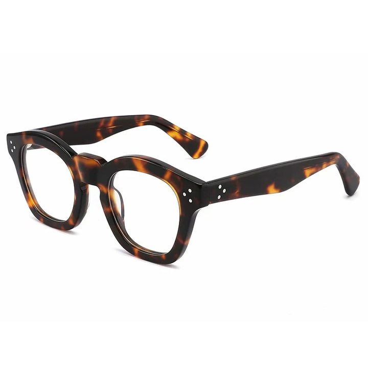 Gatenac Unisex Full Rim Square Thick Acetate Eyeglasses Gxyj1480 Full Rim Gatenac Tortoiseshell  