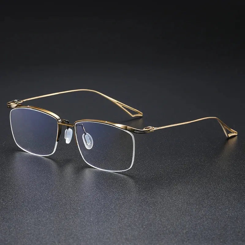 Aror Men's Full Rim Polygon Square Titanium Eyeglasses 56147.