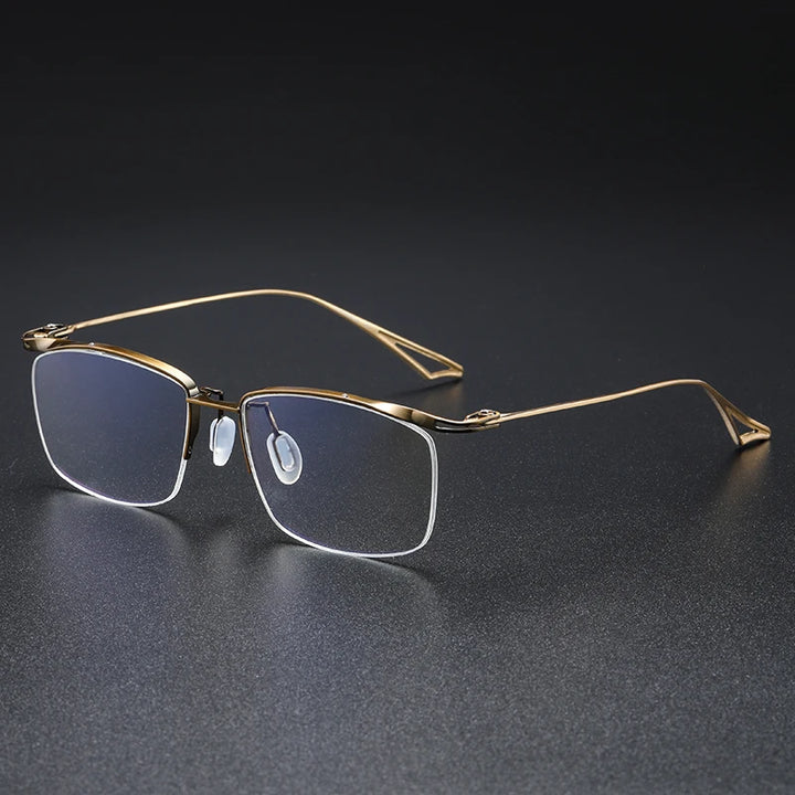 Aror Men's Full Rim Polygon Square Titanium Eyeglasses 56147