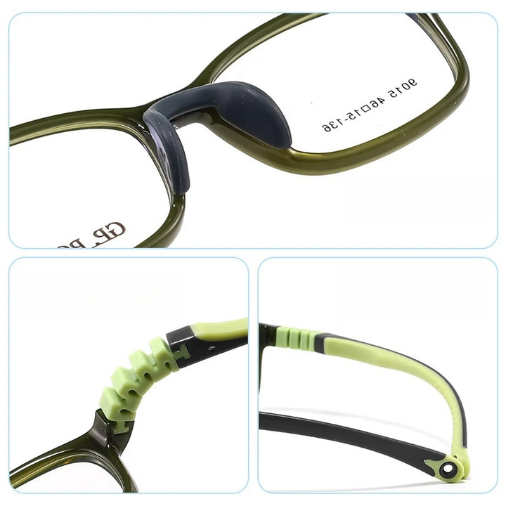 Yimaruili Unisex Youth's Full Rim Square Tr 90 Silicone Eyeglasses Y9015 Full Rim Yimaruili Eyeglasses   