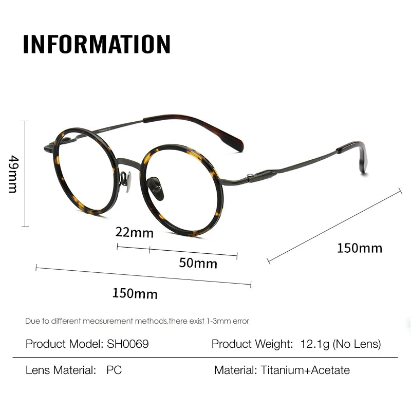 Muzz SH0069 unisex round IP titanium prescription eyeglasses — view 2