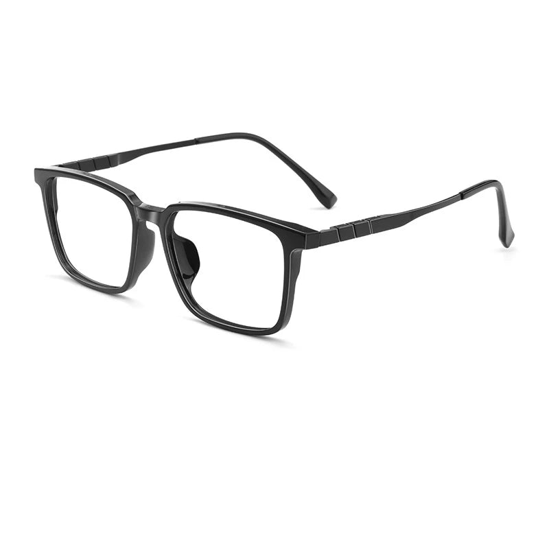 Hdcrafter Unisex Full Rim Square Titanium Tr 90 Eyeglasses 499007 Full Rim Hdcrafter Eyeglasses Black