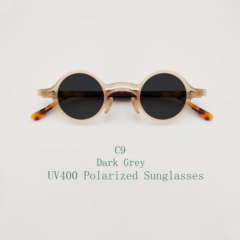 Yujo Unisex Full Rim Small Round Titanium Acetate Eyeglasses Or Polarized Sunglasses Full Rim Yujo C9 China 