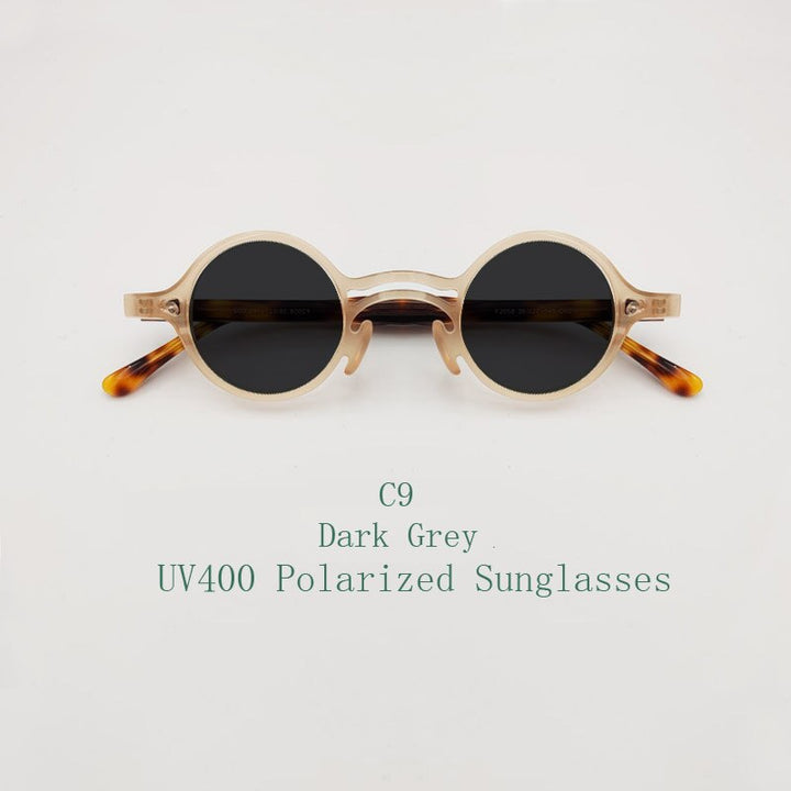 Yujo Unisex Full Rim Small Round Titanium Acetate Eyeglasses Or Polarized Sunglasses Full Rim Yujo C9 China 