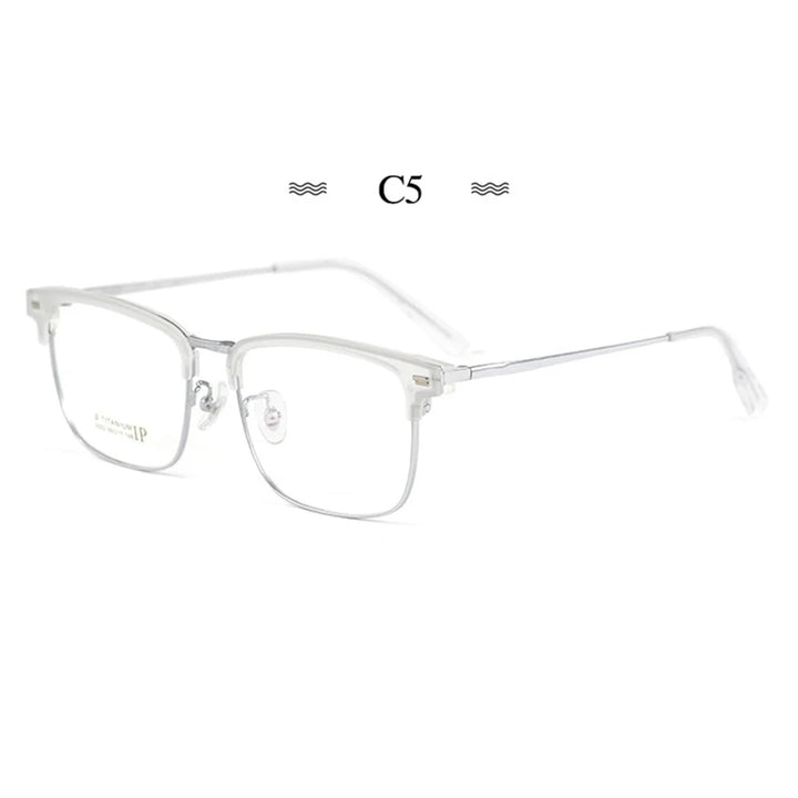 Hotochki Unisex Full Rim Square Titanium Acetate Eyeglasses 942322 Full Rim Hotochki C5