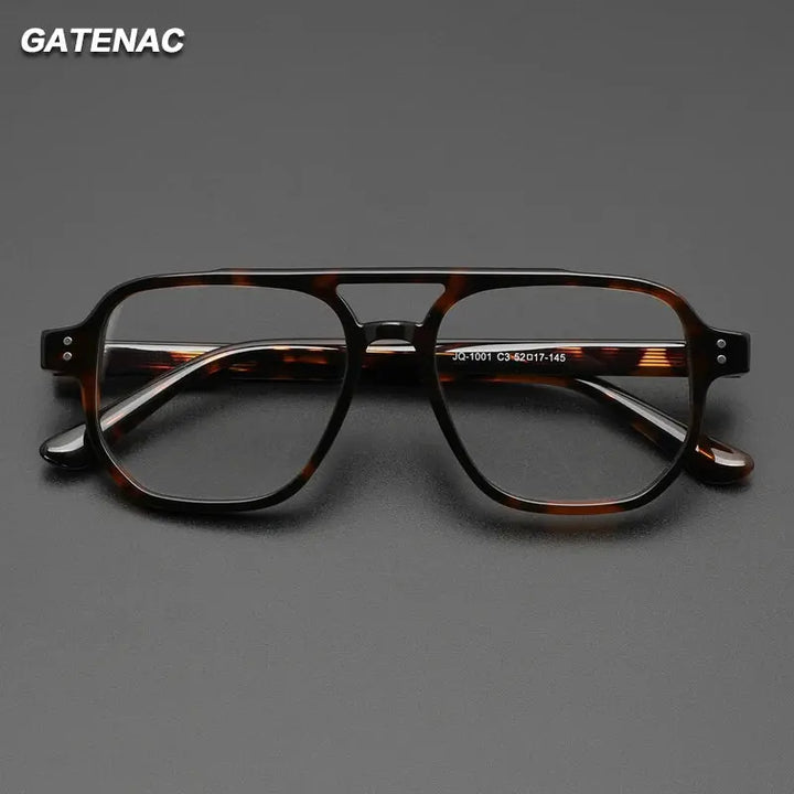 Gatenac Mens Full Rim Square Double Bridge Acetate Eyeglasses 671001 — view 1 | Gatenac at FuzWeb