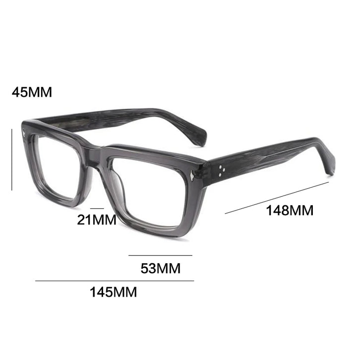 Gatenac Unisex Full Rim Square Brow Line Acetate Reading Glasses 882222