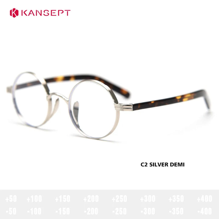 Kansept Women's Full Rim Round Tr 90 Alloy Reading Glasses 400235