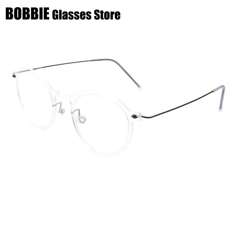 Bobbie Unisex Full Rim Round Titanium Acetate Eyeglasses 636586