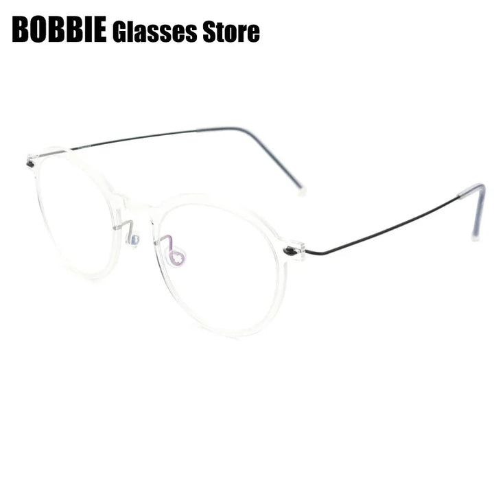 Bobbie Unisex Full Rim Round Titanium Acetate Eyeglasses 636586