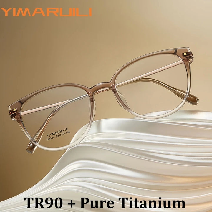 Yimaruili Unisex Full Rim Cat-Eye TR-90 Titanium Eyeglasses M8334 — view 9 | Yimaruili at FuzWeb