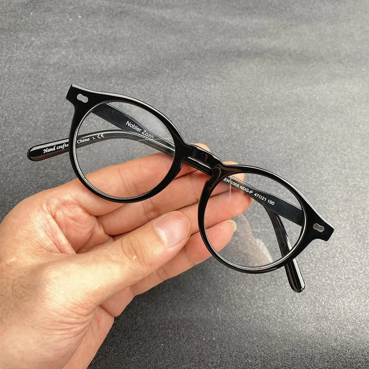 Bobbie Unisex Full Rim Round Acetate Eyeglasses 1201